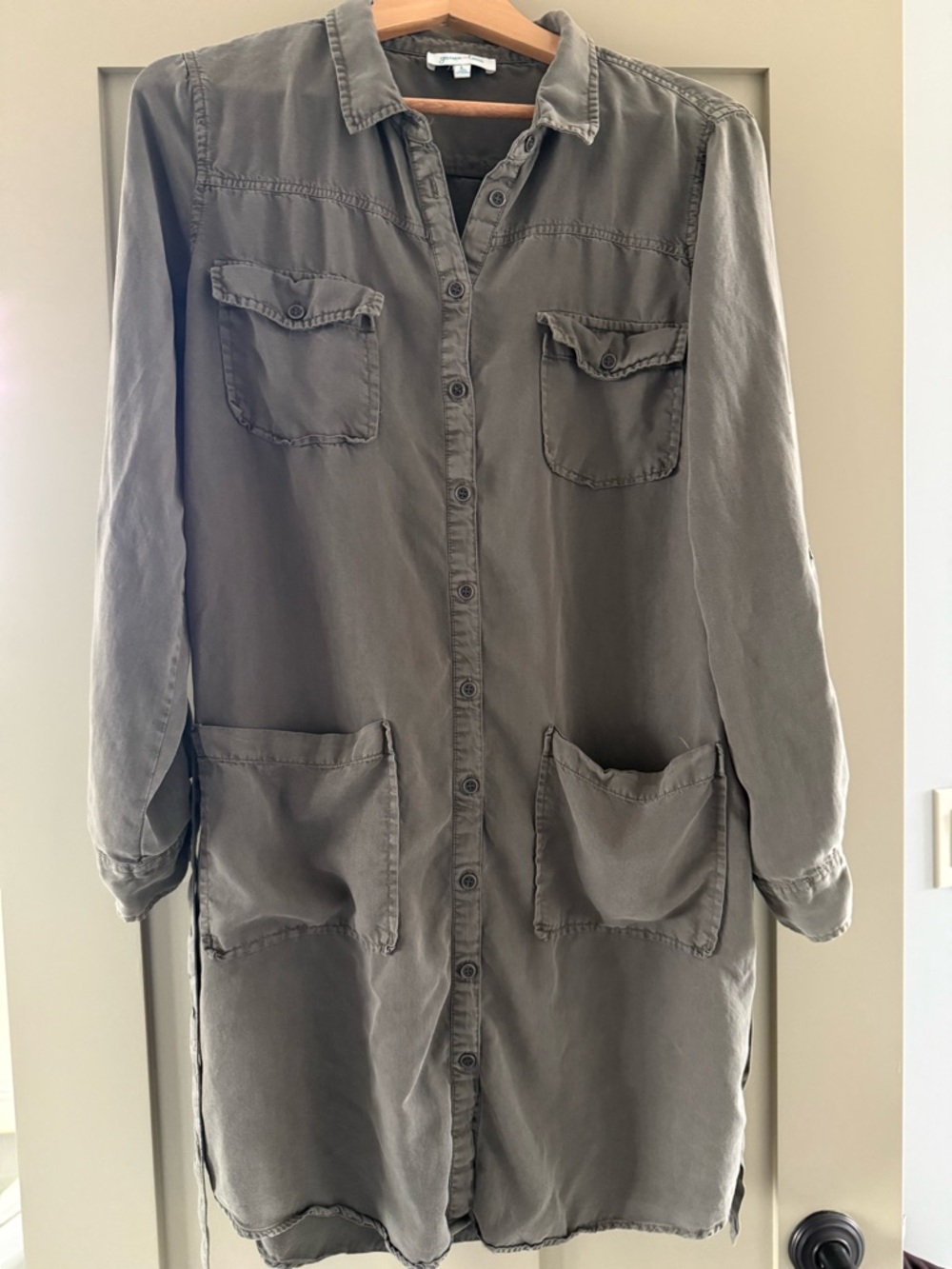 Grace & Lace Olive Green Button-Up Shirtdress
